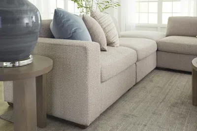 Scout & Nimble Reese Textured Oatmeal Performance Fabric Corner Sofa