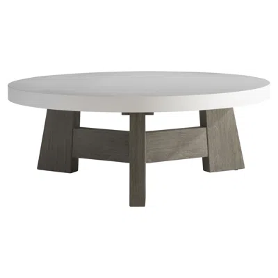 Scout & Nimble Rochelle White Topped Wooden Outdoor Round Cocktail Table