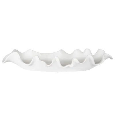 Scout & Nimble Ruffled Feathers Modern White Bowl