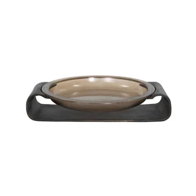 Scout & Nimble Runa Smoked Brown Cast Glass Bowl
