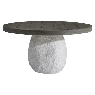 Scout & Nimble Savona Outdoor Round Wooden Dining Table With Stone Base
