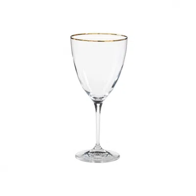 Scout & Nimble Sensa Water Glass, Set Of 6   Clear With Golden Rim
