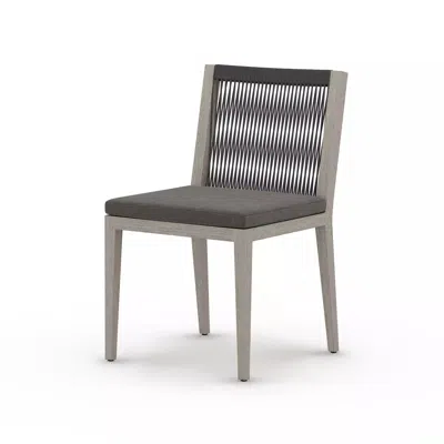 Scout & Nimble Sherwood Grey Wooden Outdoor Dining Chair With Charcoal Cushion
