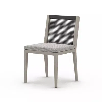 Scout & Nimble Sherwood Grey Wooden Outdoor Dining Chair With Faye Ash Cushion