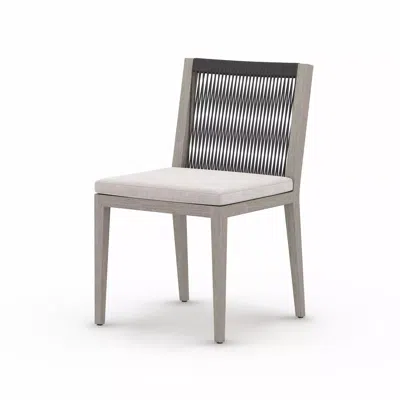 Scout & Nimble Sherwood Grey Wooden Outdoor Dining Chair With Stone Grey Cushion