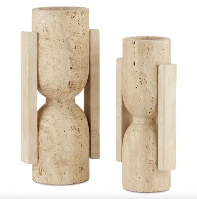 Scout & Nimble Stone Vase, Face To Face Set Of 2