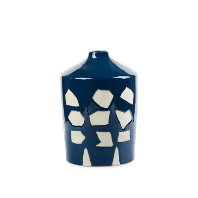 Scout & Nimble Taylor Ceramic Blue & Ivory Vase