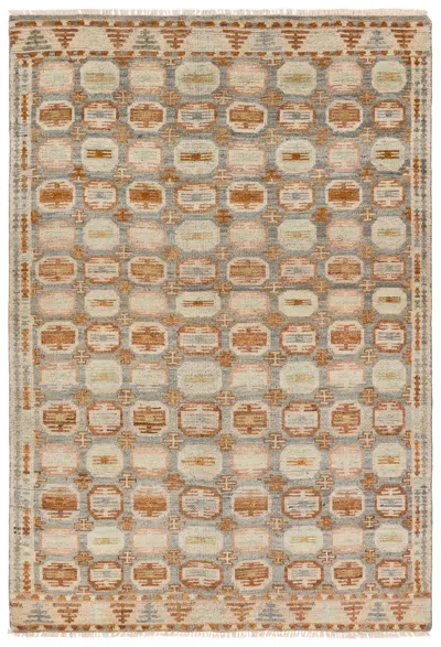 Scout & Nimble Titale Handknotted Medallion Orange / Slate Rug