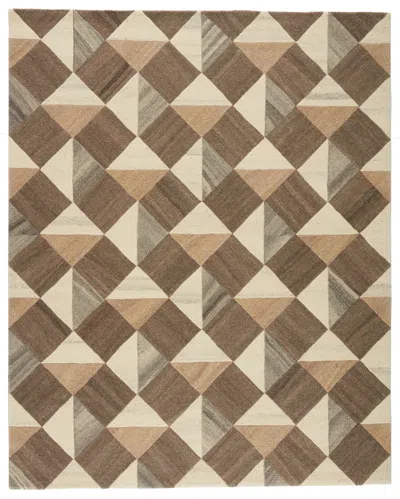 Scout & Nimble Verde Home By Paris Handmade Geometric Brown/ Cream Rug