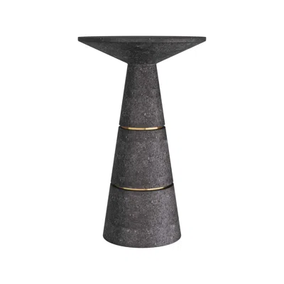 Scout & Nimble Verwall Charcoal Glass Stone Accent Table