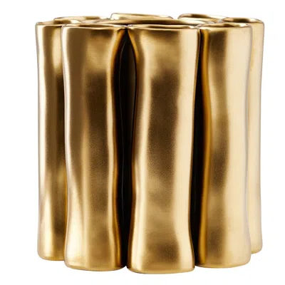 Scout & Nimble Vescovi Gold Ceramic Vase