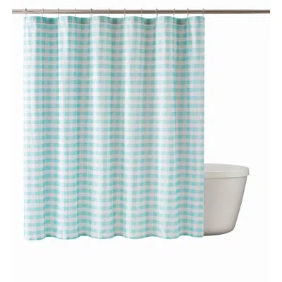 Scout Barnaby Checkham Shower Curtain In Blue;white