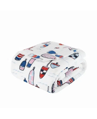 Scout Buoy Oh Buoy Whimsical Throw, 50" X 70" In White