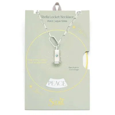 Scout Curated Wears Stella Locket Necklace - Peace/aqua Terra/silver