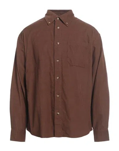 Scout Man Shirt Brown Size M Cotton