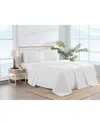 Scout Pick Stitch Cotton Percale Sheet Set In White