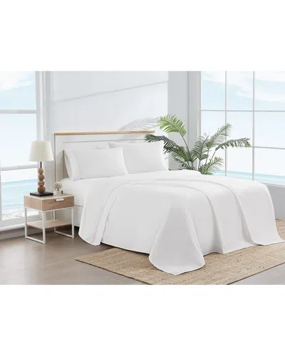 Scout Pick Stitch Cotton Percale Sheet Set In White