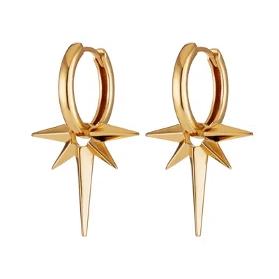 Scream Pretty Women's Gold Angel Star Charm Hoop Earrings