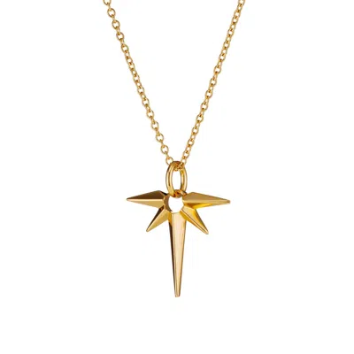 Scream Pretty Women's Gold Angel Star Necklace With Slider Clasp