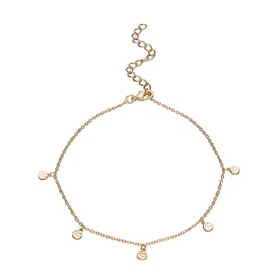 Scream Pretty Women's Gold Anklet With Hammered Discs