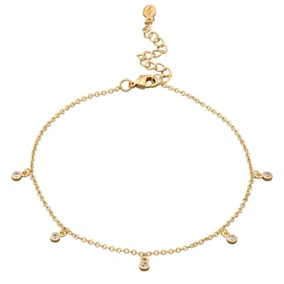 Scream Pretty Women's Gold Anklet With Sparkle Drops