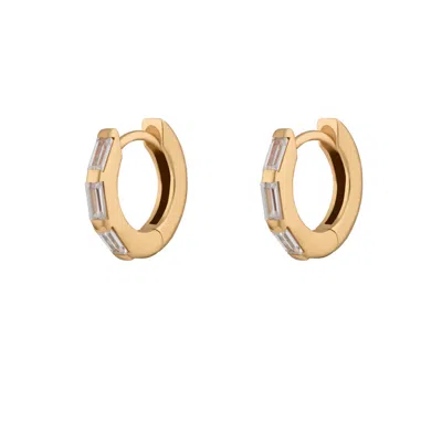 Scream Pretty Women's Gold Baguette Huggie Earrings
