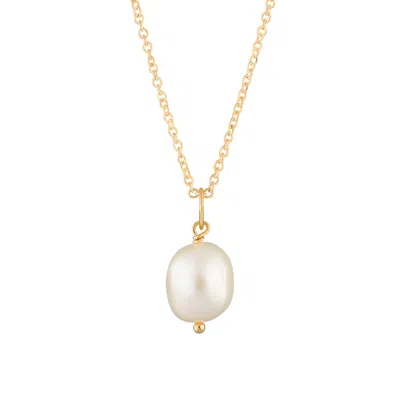 Scream Pretty Women's Gold Baroque Pearl Necklace With Slider Clasp