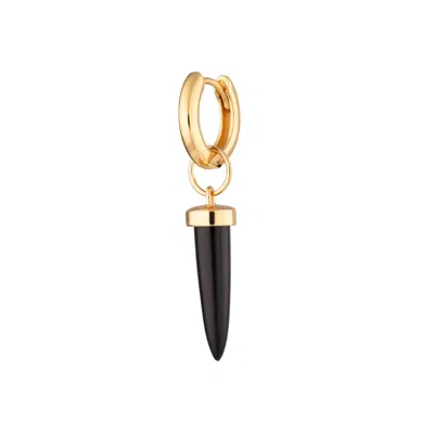 Scream Pretty Women's Gold / Black Gold Black Spike Single Huggie Earring