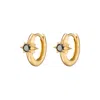 Scream Pretty Women's Gold / Black Gold Black Star Large Huggie Earrings In Gold