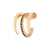 Scream Pretty Women's Gold / Black Gold Triple Claw Single Ear Cuff With Black Stones In Gold