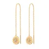 Scream Pretty Women's Gold / Blue Gold Evil Eye Threader Earrings