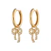 Scream Pretty Women's Gold Bow Charm Hoops