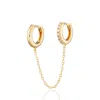 Scream Pretty Women's Gold Chain Linked Mismatched Huggie Hoop Earring - Single In Gold