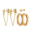 Scream Pretty Women's Gold Chunky Pearl Earring Stacking Set