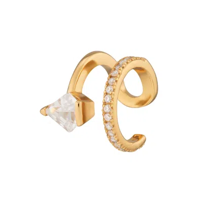 Scream Pretty Women's Gold Diamond Double Band Small Single Ear Cuff