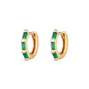 Scream Pretty Women's Gold / Green Gold Baguette Huggie Earrings With Green Stones In Multi