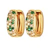 Scream Pretty Women's Gold / Green Gold Mosaic Chunky Huggie Hoop Earrings In Gold