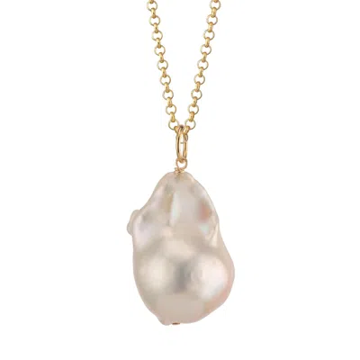 Scream Pretty Women's Gold Large Baroque Pearl Necklace