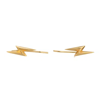 Scream Pretty Women's Gold Lightning Ear Climber Earrings