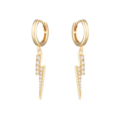 Scream Pretty Women's Gold Lightning Hoop Earrings