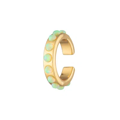 Scream Pretty Women's Gold Lime Green Opal Single Ear Cuff