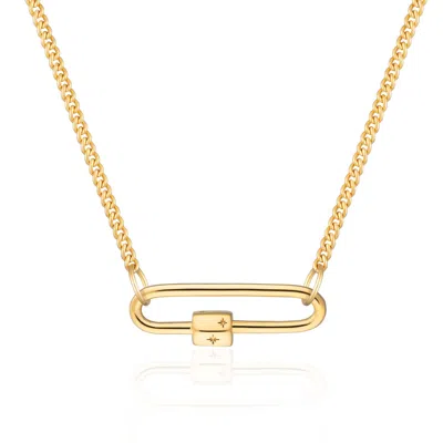 Scream Pretty Women's Gold Long Link Carabiner Curb Chain Necklace