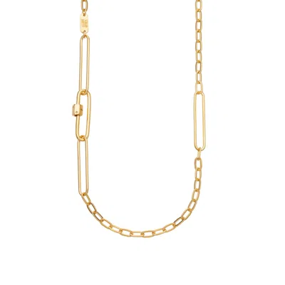 Scream Pretty Women's Gold Mismatched Long Link Carabiner Chain Necklace