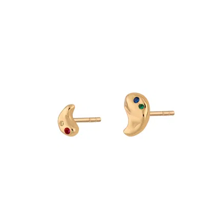Scream Pretty Women's Gold Nugget Mismatched Stud Earrings