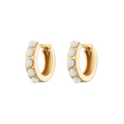 Scream Pretty Women's Gold Opal Huggie Earrings