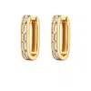 Scream Pretty Women's Gold Oval Baguette Hoop Earrings With Clear Stones In Gold