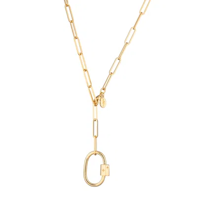Scream Pretty Women's Gold Oval Carabiner Long Link Chain Necklace