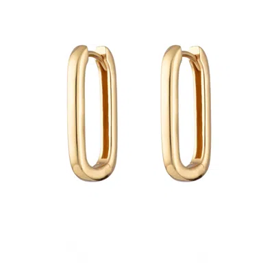 Scream Pretty Women's Gold Oval Huggie Hoop Earrings
