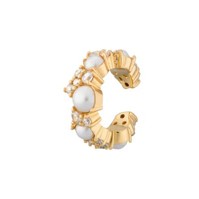 Scream Pretty Women's Gold Pearl And Sparkle Ear Cuff