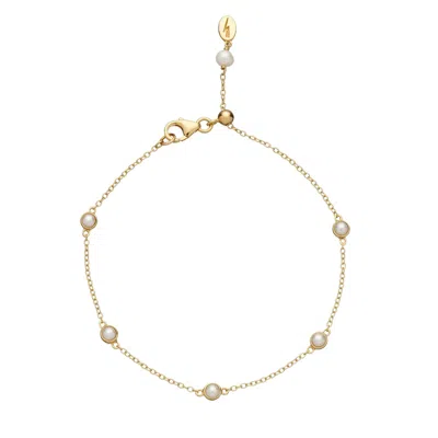 Scream Pretty Women's Gold  Pearl Dot Bracelet With Slider Clasp